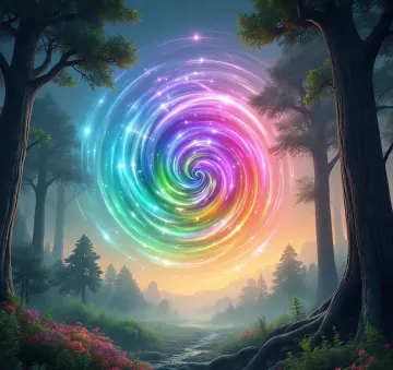 Mystical Forest Vortex Portal at Sunset