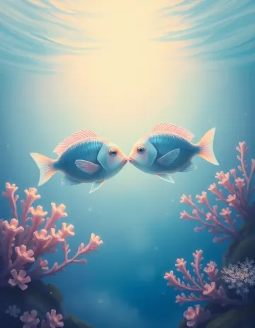 Romantic Fish Kiss Underwater Fantasy