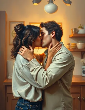 Couple Kitchen Romance