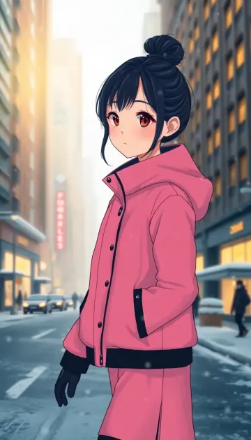 Winter Loneliness Girl Walking Alone In Snow Wallpaper