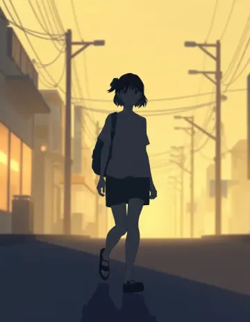 Lonely dusk walk wallpaper