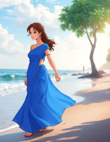 Single sir in blue saree