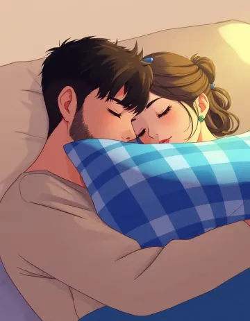 Peaceful Lovers in Gentle Embrace
