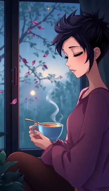 Anime girl rainy vibe hd wallpaper