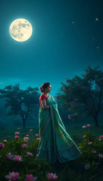 Women  in moonlight wallpaper