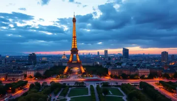 Paris Eiffel Tower skyline 4k