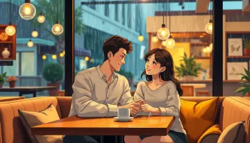 Rainy Window Coffee Date 4k