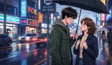 A Romantic Moment in the Rain - Manhwa Art Style