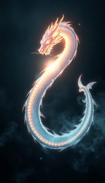 Electric blue light dragon