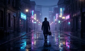 Midnight Walker Neon City Wallpaper 4K