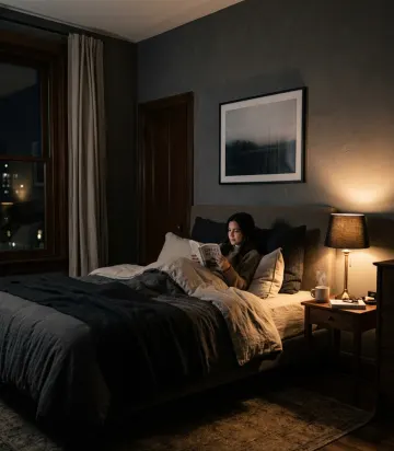 Dim Light Cozy Bedroom Aesthetic 4K Wallpaper