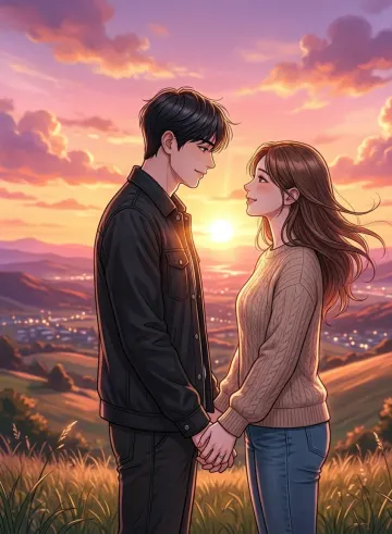 Dreamy Romantic Sunset Love Couple 4K Wallpaper