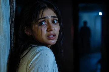 Fear in the Shadows | Scared Girl Horror Wallpaper 4K