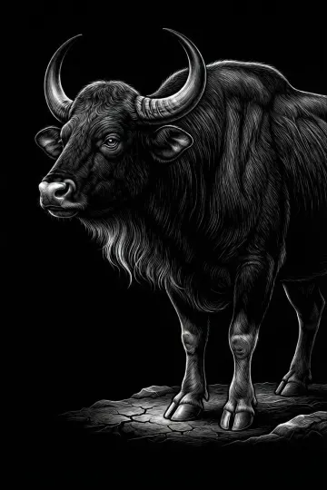 The Chiseled Gaur -A Monochrome Portrait