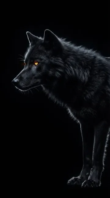 Midnight Wolf Dark Theme 4k