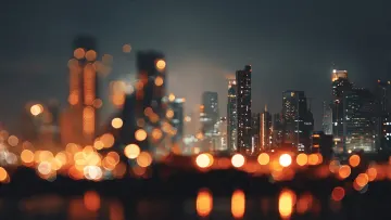 Bokeh City Lights Night Desktop Wallpaper | Blurred Golden Lights 4K