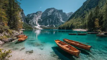 Turquoise Alpine Lake Wallpaper | Mountain Lake 4K