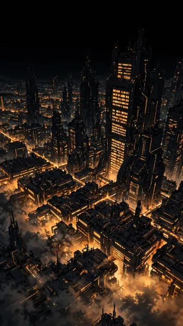 4K Night City Skyline AMOLED Wallpaper | Cyberpunk Cityscape True Black HD