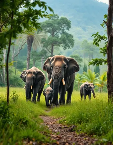Family of elephants