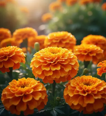 bright-orange-marigolds-morning-dew