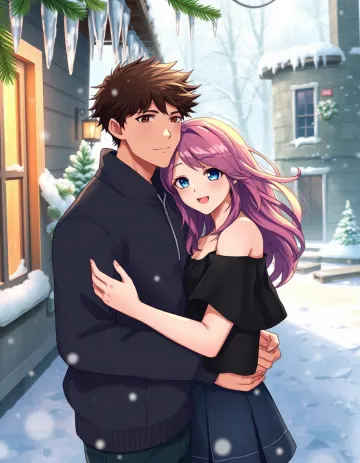 Romantic hugging