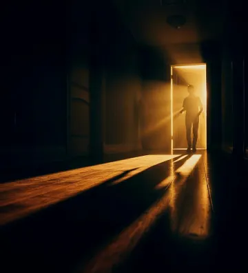 mysterious-silhouetted-person-doorway-golden-light