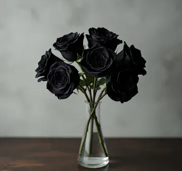 black-roses-in-glass-vase