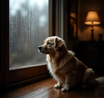 golden-retriever-looking-out-rainy-window