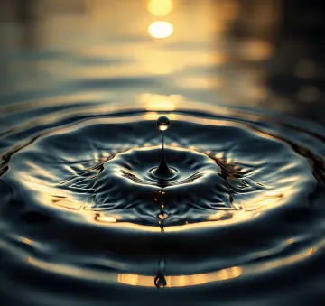 Water-Drop-Splash-Ripples-Sunset-Reflection