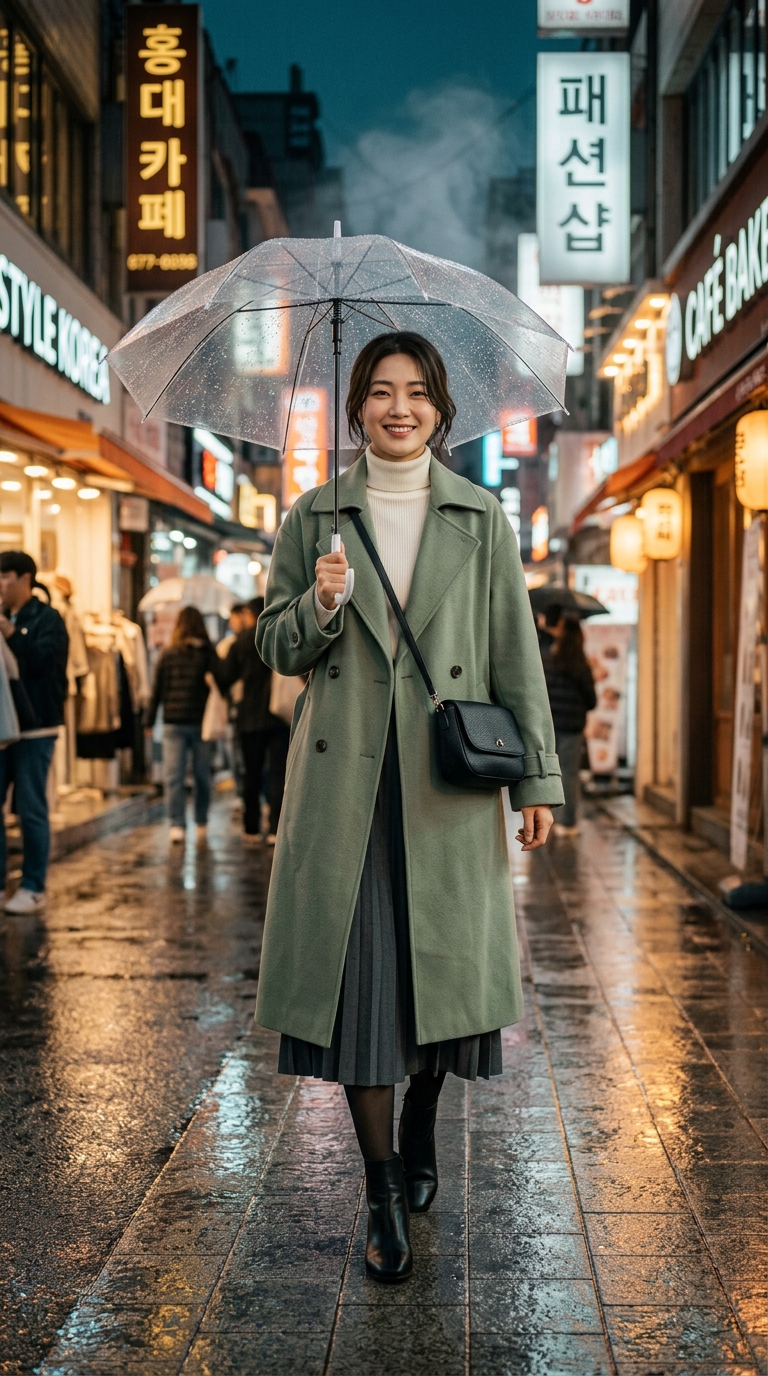Korean Aesthetic City Street Fashion AI Photo Prompt