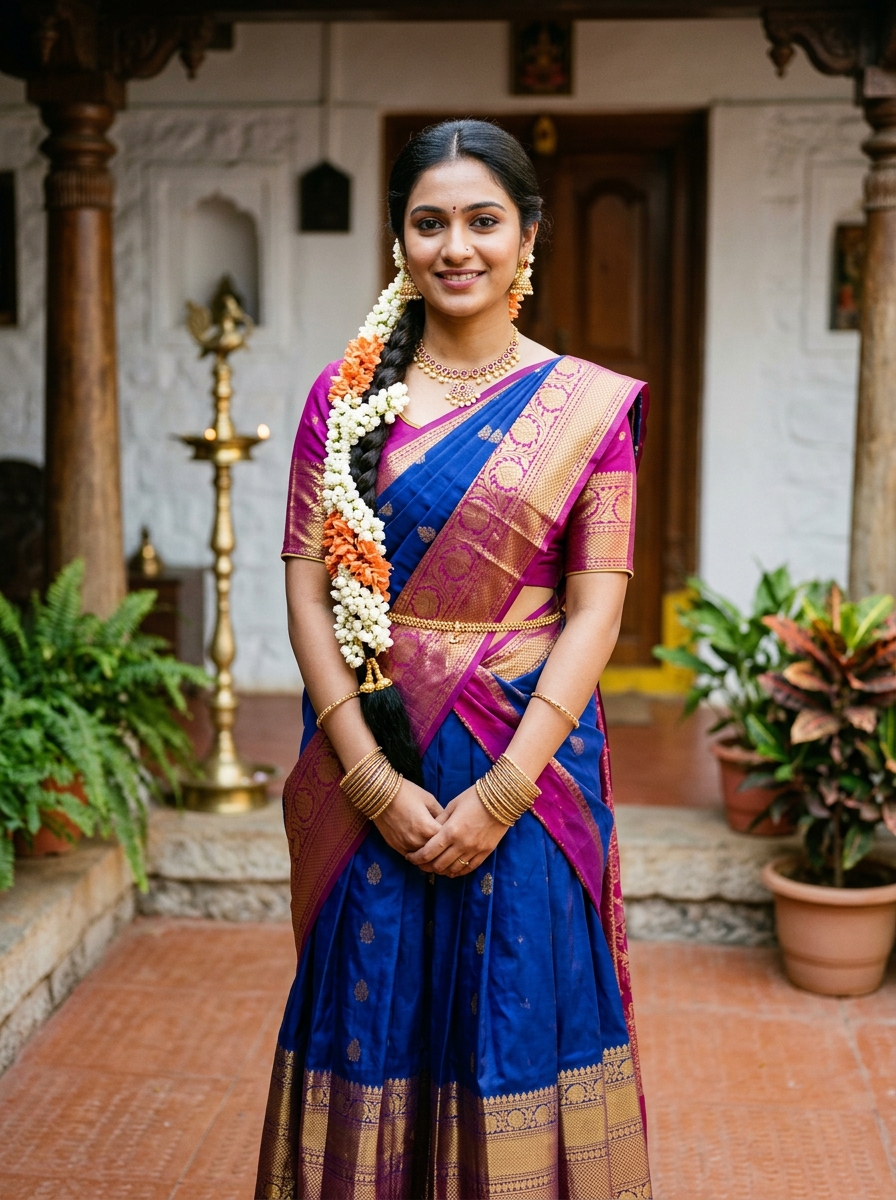 South Indian Traditional Girl AI Photo Editing Prompt