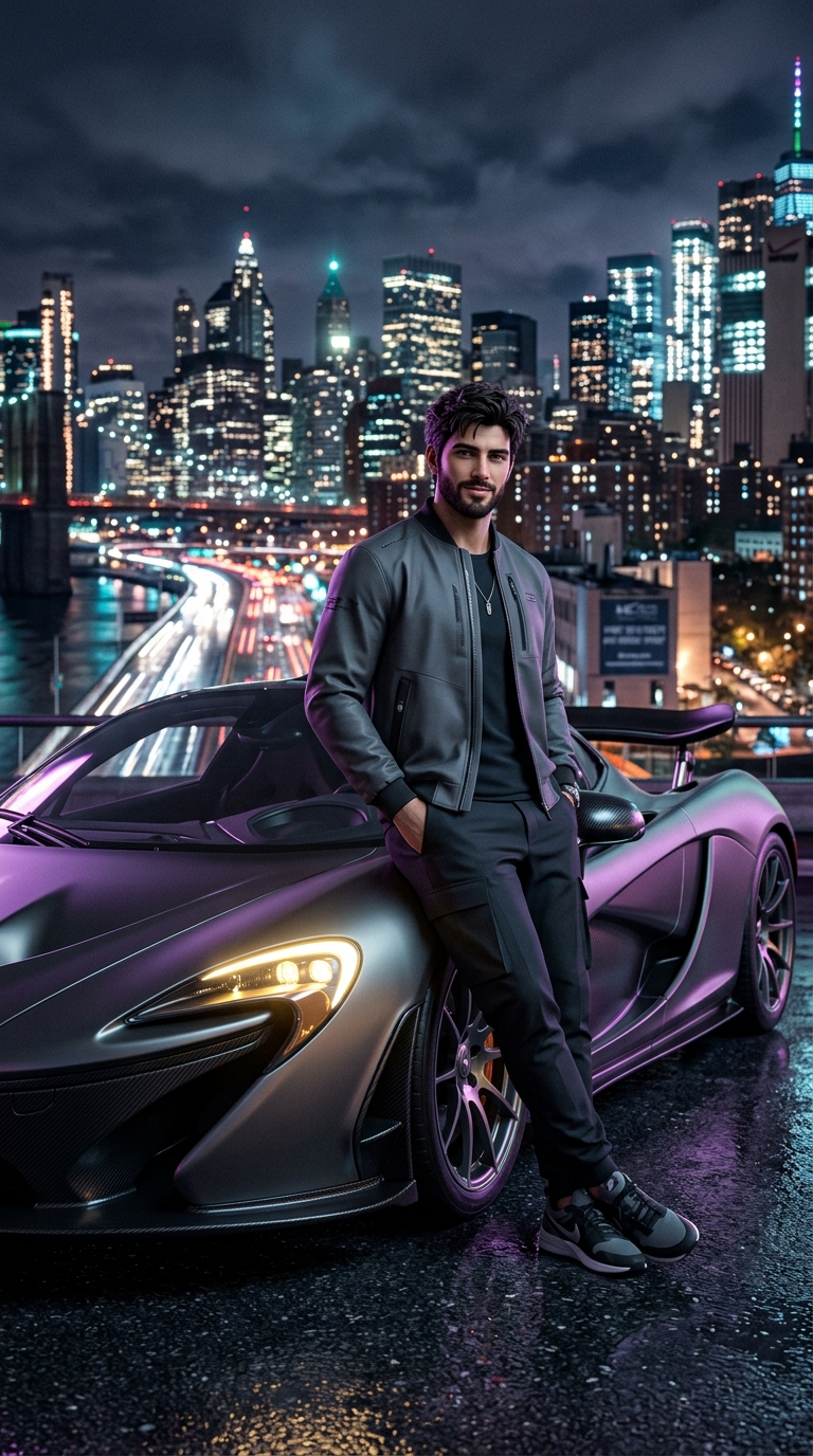 Cinematic Supercar Lifestyle AI Photo Prompt for Men AI Photo Template