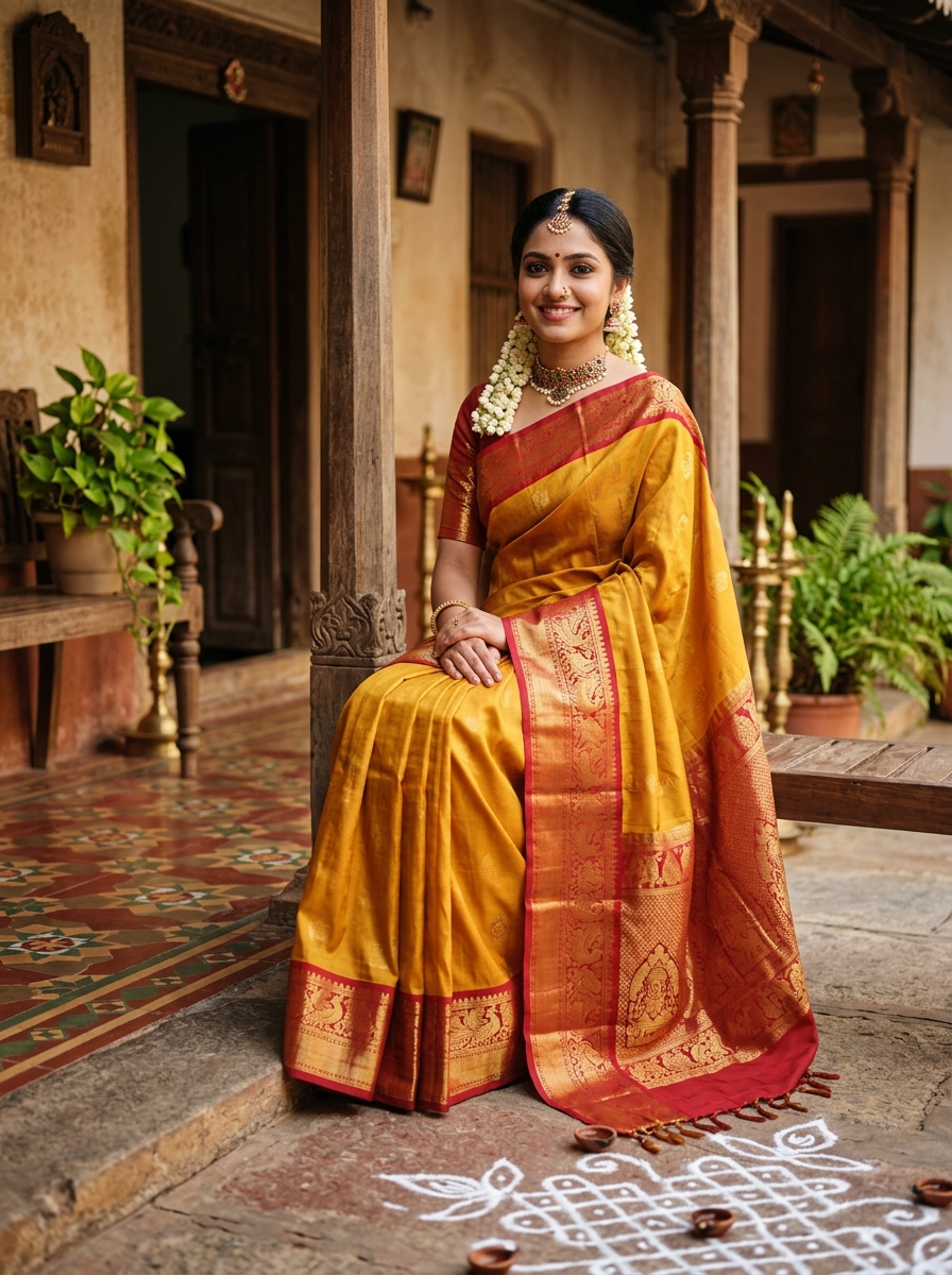 Tamil Traditional Saree Gemini AI Photo Prompt