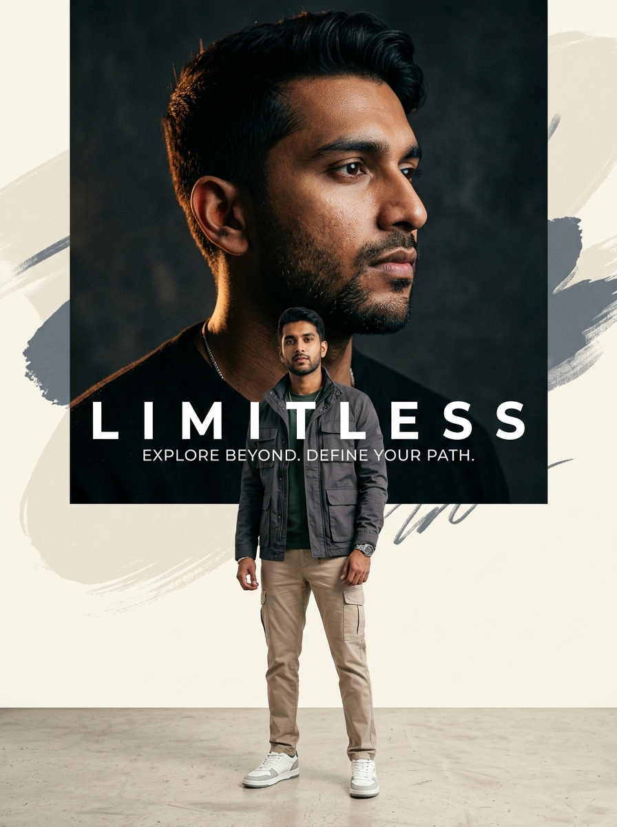 Urban Rebel Cinematic Double Portrait AI Photo Prompt for Men AI Photo Template