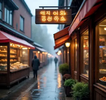 korean-street-alley-rain-night-neon-sign-bakery