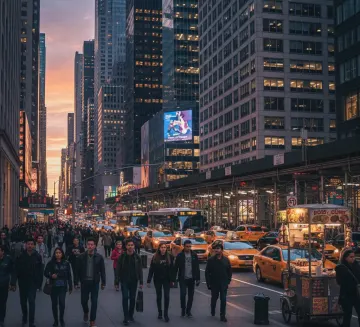 new-york-city-street-sunset-pedestrians-taxis-midtown-manhattan