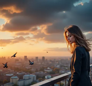 woman-city-skyline-sunset-contemplation