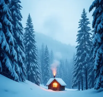 cozy-winter-cabin-snowy-forest