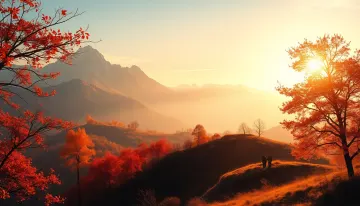 Red Autumn Colors in the Highland