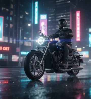 Rainfire Ride: Neon Pulse in the Storm