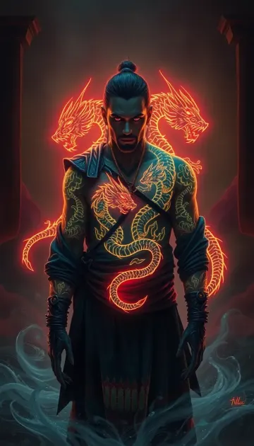 Warrior in horror look