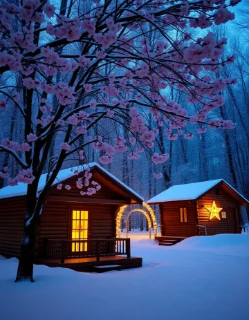 Snowlit Cabin