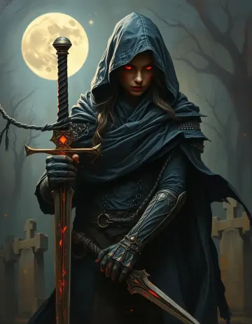 Warrior woman with glowing