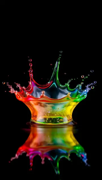 Rainbow Crown Splash Mobile Wallpaper