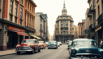 Vintage cityscape classic street photo