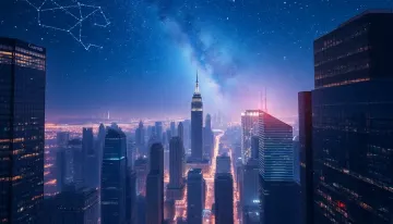 Starry Night Cityscape Wallpaper