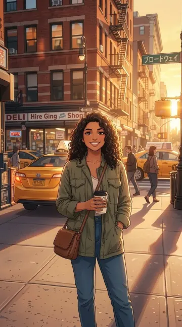 Golden Hour Woman 4k anime style
