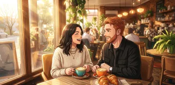 Morning anime Love at the Cafe