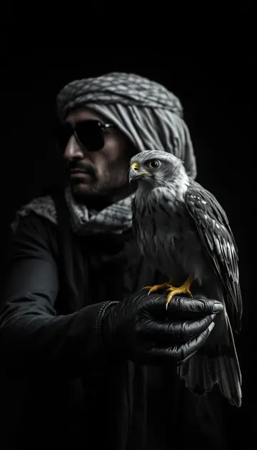 Shadowed Falconer 4k wallpaper