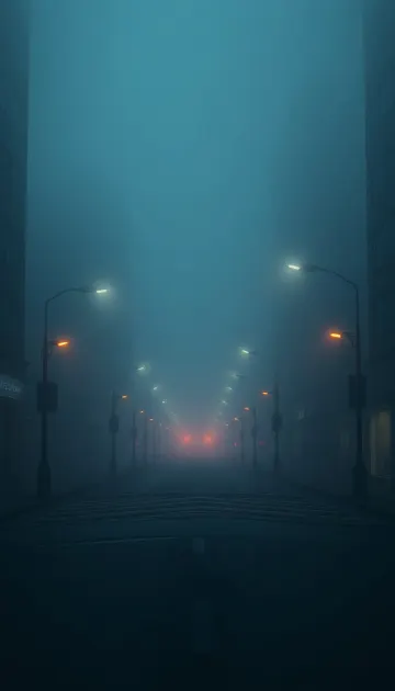 Empty Foggy Street HD Wallpaper